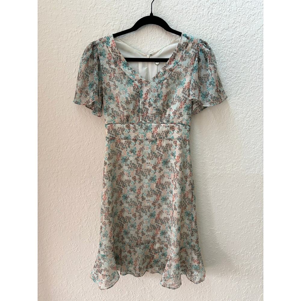 Margaret O'Leary Dress $250 Cottagecore Spring Floral Flowy Blue Pink Size XS